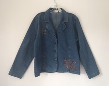 Erika Embroidered Denim Jacket Top Women’s Size 8