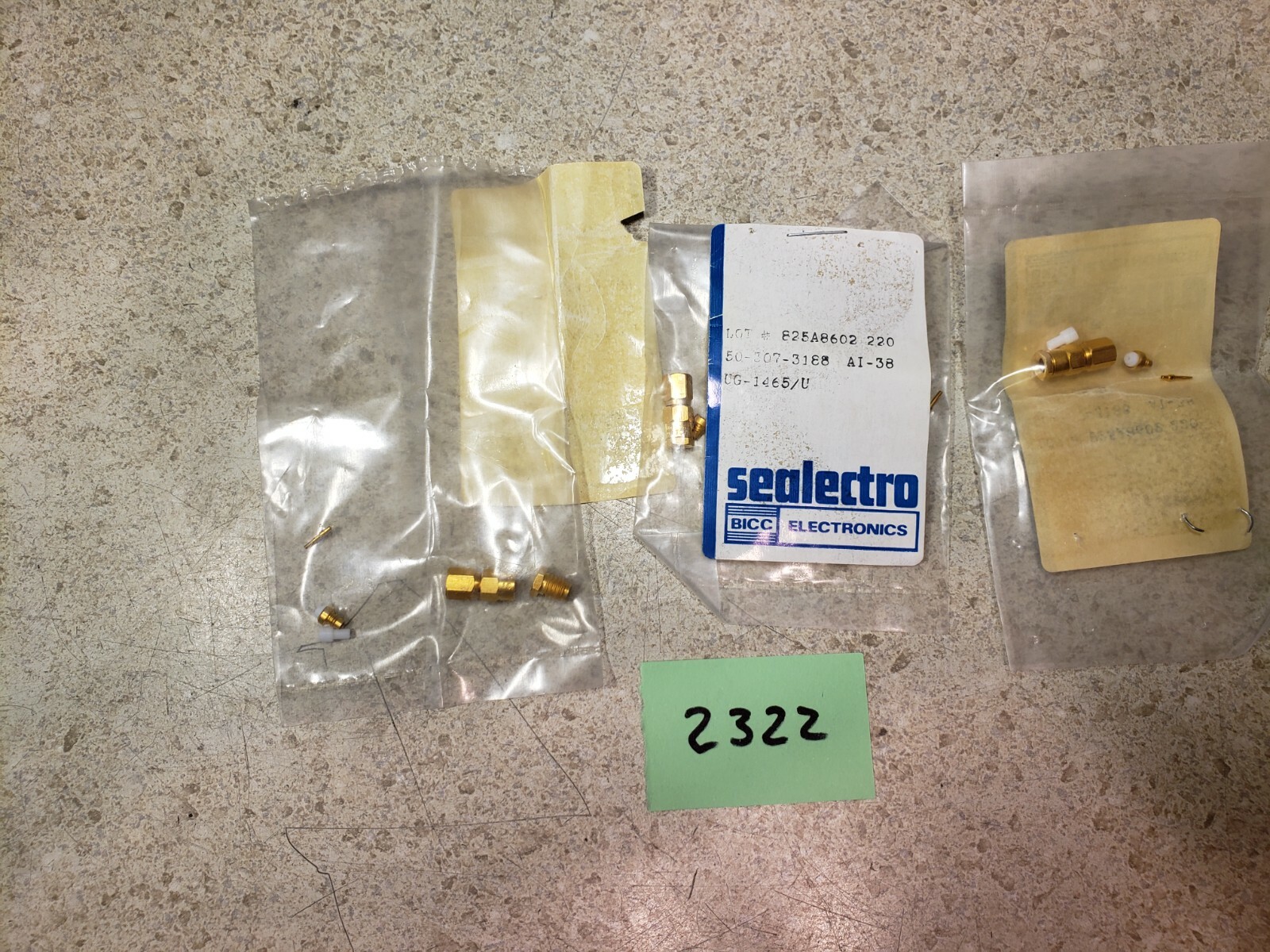 Lot of (3) Selectro 50-307-3188 UG-1465/U SMC to Coax Straight Plug - Gold! New!