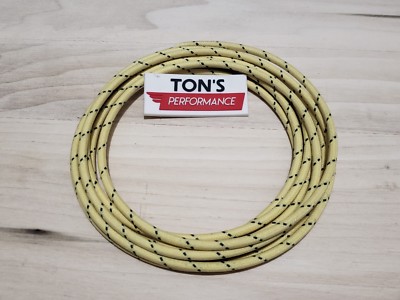 10 Feet Vintage Braided Cloth Covered Primary Wire - 12 Gauge, Red & White, USA Made