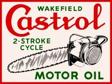 Wakefield Castrol 2 Stroke Cycle Motor Oil NEW Sign: 18x24" USA Steel XL Size