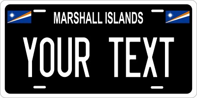 Marshall Islands Flag Black License Plate Personalized Auto Bike Motorcycle