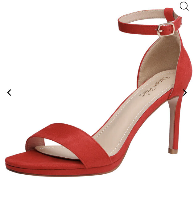 DREAM PAIRS Mujer’s 6, Rojo Tacones Altos Zapatos de Aguja, Sandalias de Gamuza Zapatos Elegantes