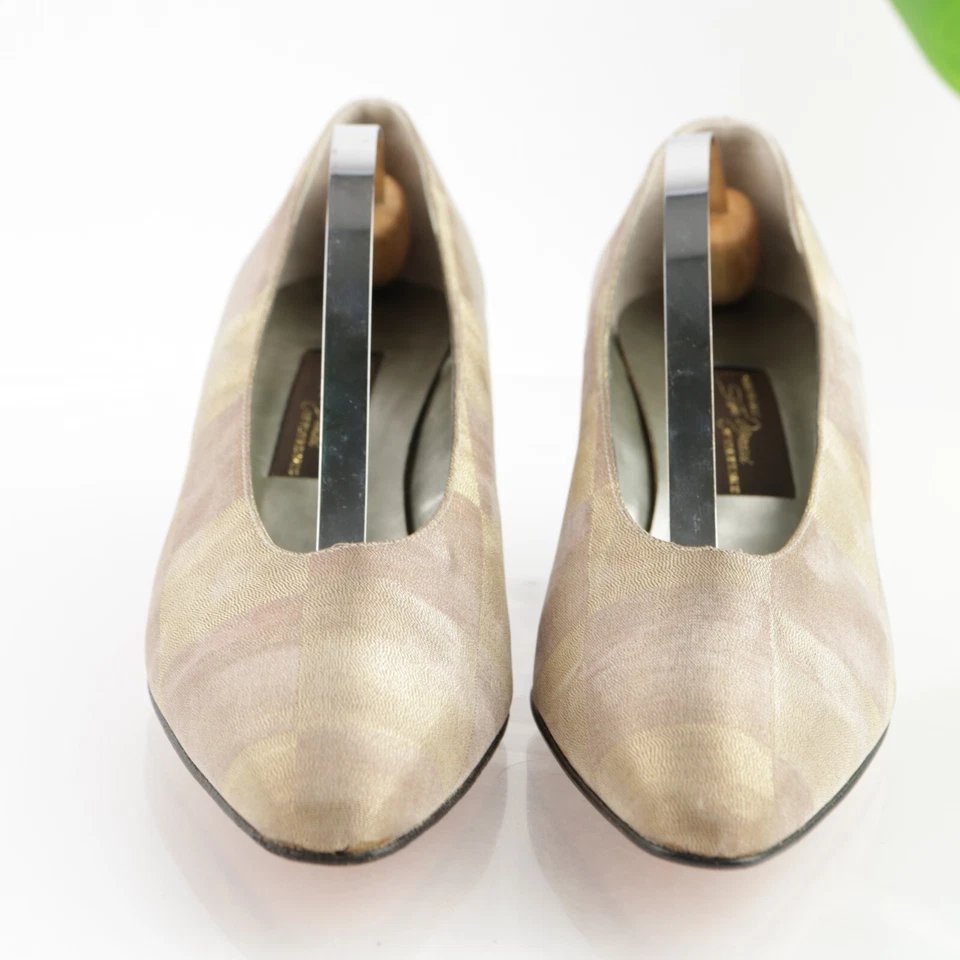 Zapato de vestir de colección Sesto Meucci para mujer talla 8 marfil satinado brillante tacón bloque Foto 4 de 4