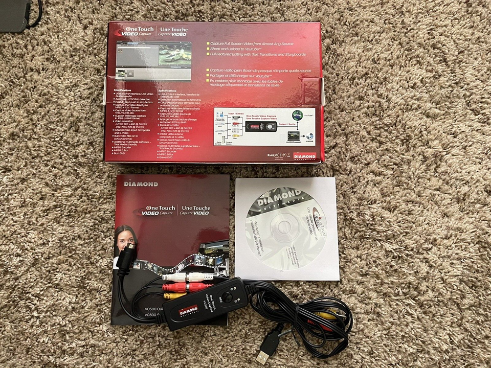Diamond Multimedia VC500 USB 2.0 One Touch VHS to DVD Video Capture