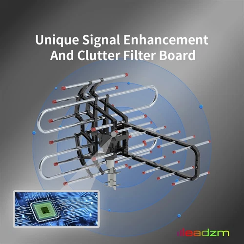 990 Miles Outdoor 1080P Amplified TV Antenna HD TV 36dB Rotor 360° UHF/VHF HDTV - Picture 10 of 12