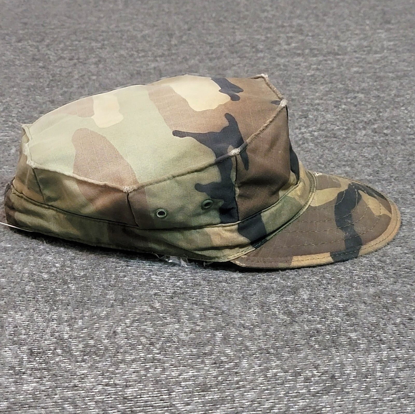USMC 8 Point Utility Cover Hat Woodland Camo Octagonal Genuine Issue