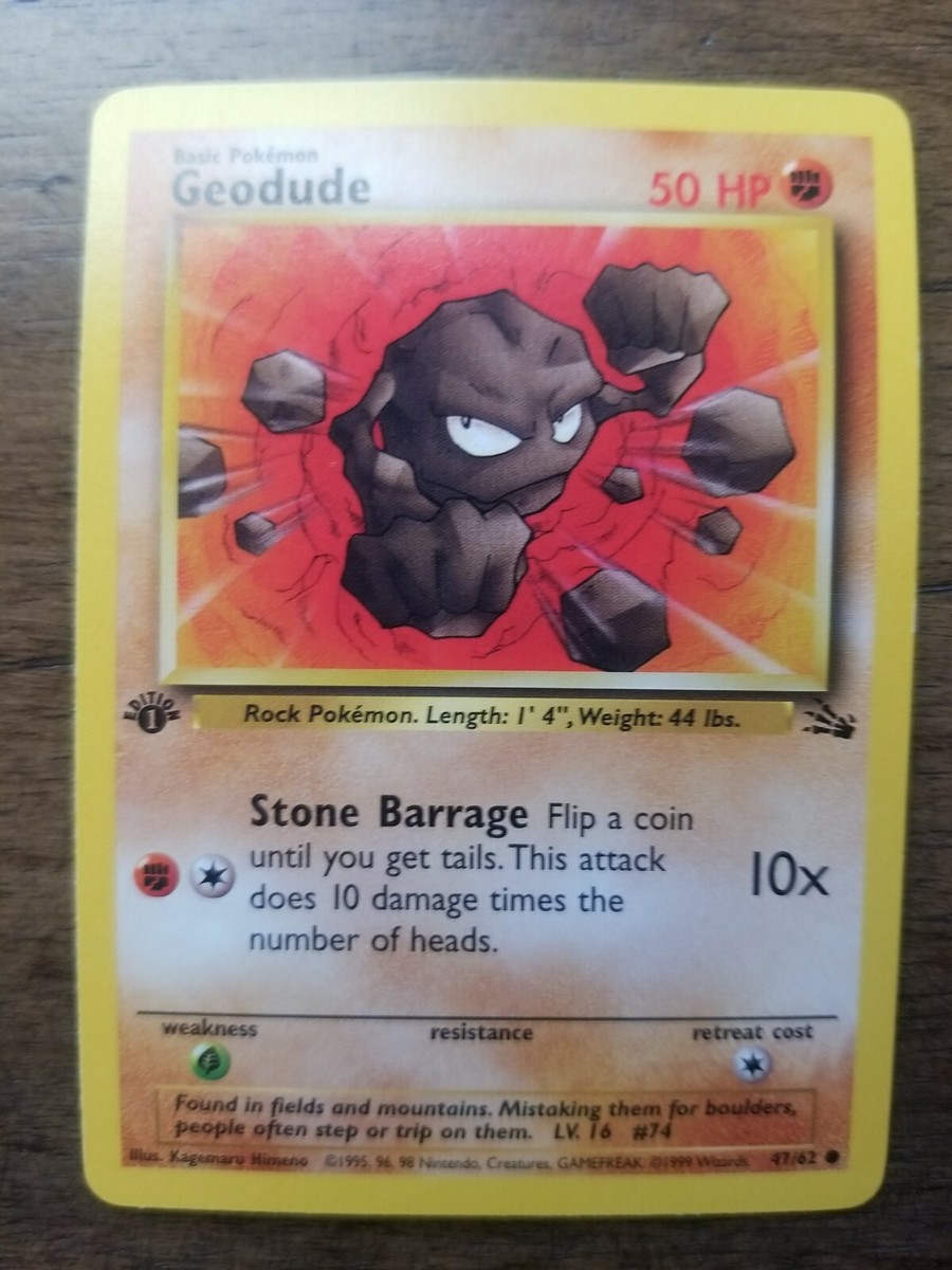 1999 geodude pokemon card Amazon.com: Pokemon - Geodude (47) main image 0