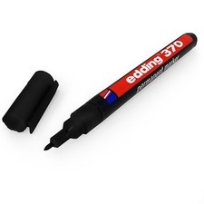 Edding 370 Permanent Marker Pen 1mm Bullet Tip Black Single