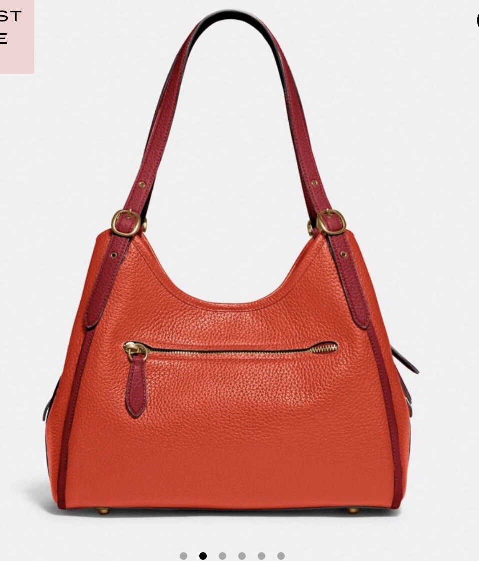 Coach Lori Mixed Leather Shoulder Bag NWT Red Orange C6627 eBay