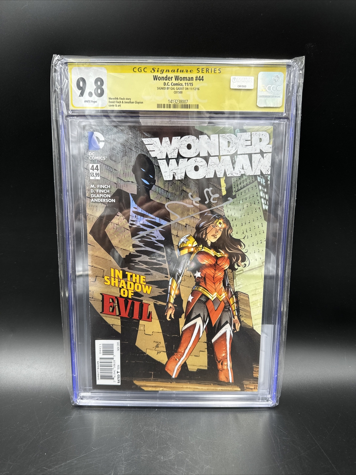 Wonder Woman #44 CGC 9.8  signed By Gal Gadot 11/12/16 Celebrity Authentics DC