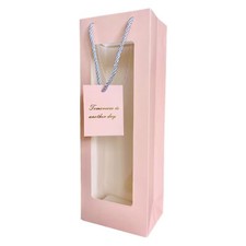 4PCS Wine Gift Bag with Handles for Bottles Gifts Clear Window Paper Bags for...