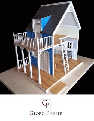 ''Blue Valley Farm'' Puppenhaus 1:12 handgemacht auf Bestellung