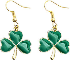 St. Patrick'S Day Earrings for Women Shamrock Irish Earrings Hat Green Earrings