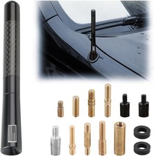 BESULEN Car Short Antenna, 4.7 Inch Carbon Fiber American Flag Aluminum Black