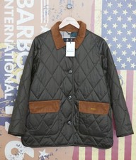 Image of BNWT £229 Ladies Barbour Bragar quilted green jacket UK 16 US 12 EU 42