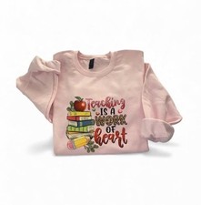 Teacher Custom Crewneck Sweatshirt Pink Size Large New