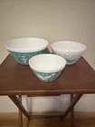 Vintage Charm Inspired By Pyrex Rise And Shine Bowls 3 Piece Set Teal White 1