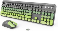 FOPETT Wireless Keyboard and Mouse Combo, 104 Keys Full-Sized 2.4 GHz