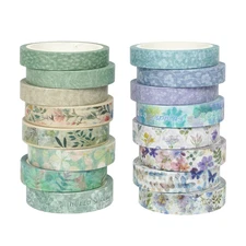 Floral Washi Tape Set – 16 Rolls Spring Flower Decorative Tape for Crafts & Jour