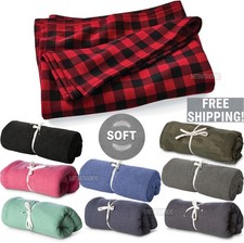 62"x 78" Warm Ultra Soft Stadium Blanket Cozy Cotton Blend Fleece Throw NEW 