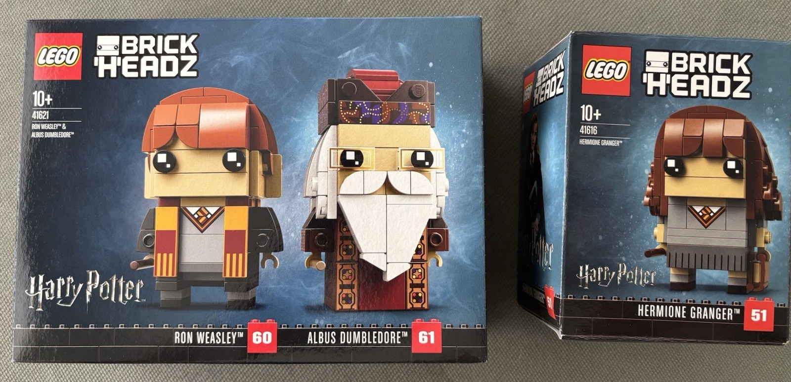 Lego Brickheadz- Ron Weasley & Dumbledore (41621) -  Hermione Granger (41616)