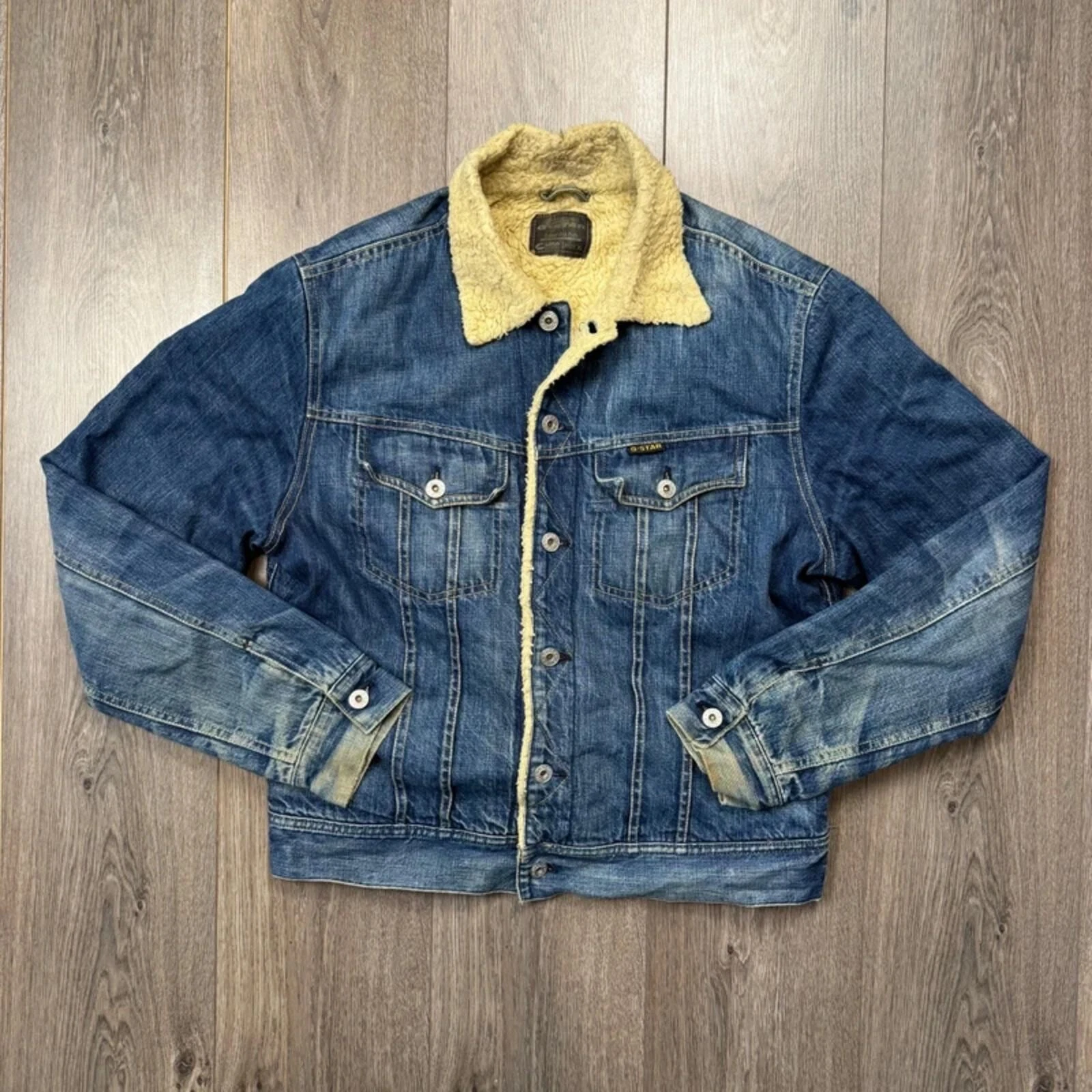 G-Star Raw Sherpa Lined Denim Trucker Jacket Men’s XL Blue Vintage Style
Opens in a new window or ta