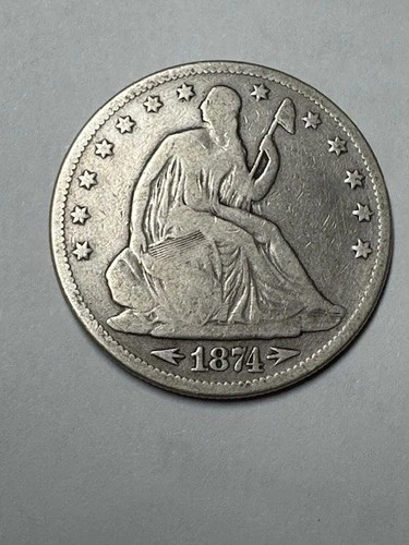 US Seated Liberty Half 1874 - nice vg