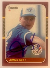 1987 DONRUSS OPENING DAY JIMMY KEY TORONTO BLUE JAYS SIGNED CARD #37