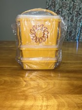 Tupperware Vtg Goody Box Square Bowls CARRY H...