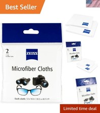 Microfiber Lens Cleaning Cloth Pack of 2 Jumbo Size Streak-Free Safe