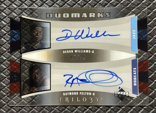 DERON WILLIAMS RAYMOND FELTON 2005-06 UD Trilogy Rookie Duomarks Auto /75 SP RC