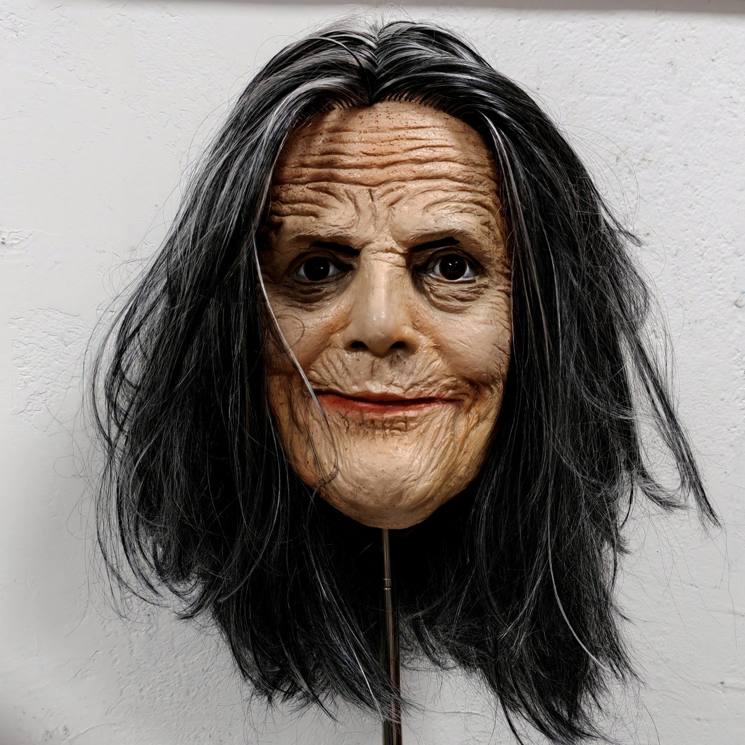Máscara realista de abuela de anciana Halloween dama bruja disfraz arnés de látex
