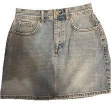 BDG Urban Outfitters Denim Mini Skirt Blue S Button Zip Pockets Belt Loops