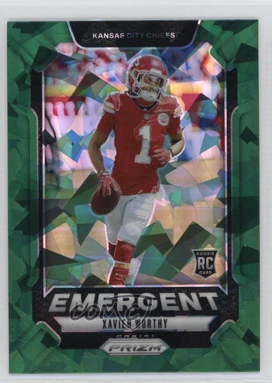 2024 Panini Prizm Emergent Green Ice Prizm Xavier Worthy #7 1oa8