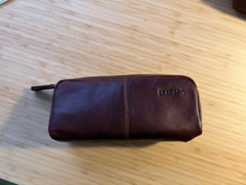 Leder Mäppchen dunkel rot braun