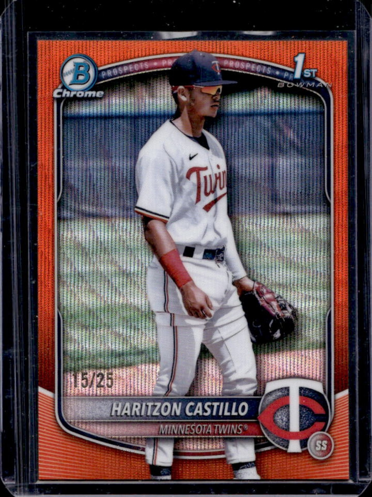 2025 Bowman Chrome Haritzon Castillo Orange Wave Refractor 1st Prospect #15/25