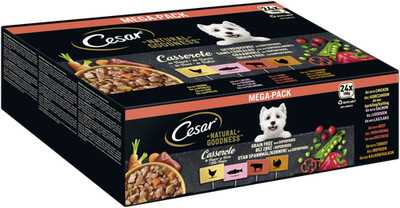 CESAR  NATURAL GOODNESS  24x100g Schale Multipack Casserole mit Huhn Fisch Rind