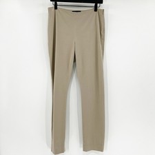 Elie Tahari Dress Pants Womens 6 Beige Excellent Slim Leg Side Zip EU8M020U