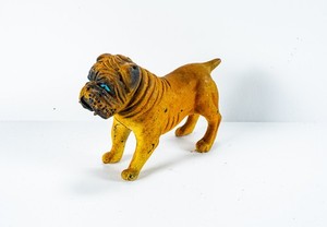 Vintage 1973 Ben Cooper 4.5” Solid Rubber Bulldog Toy Dog Figurine Hong Kong