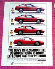 1992 Plymouth Laser Rs Turbo Print Ad