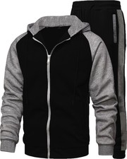 Men's 2 Pieces Tracksuits Running Sports Suits Drawstring Waistband Sweatsuit...