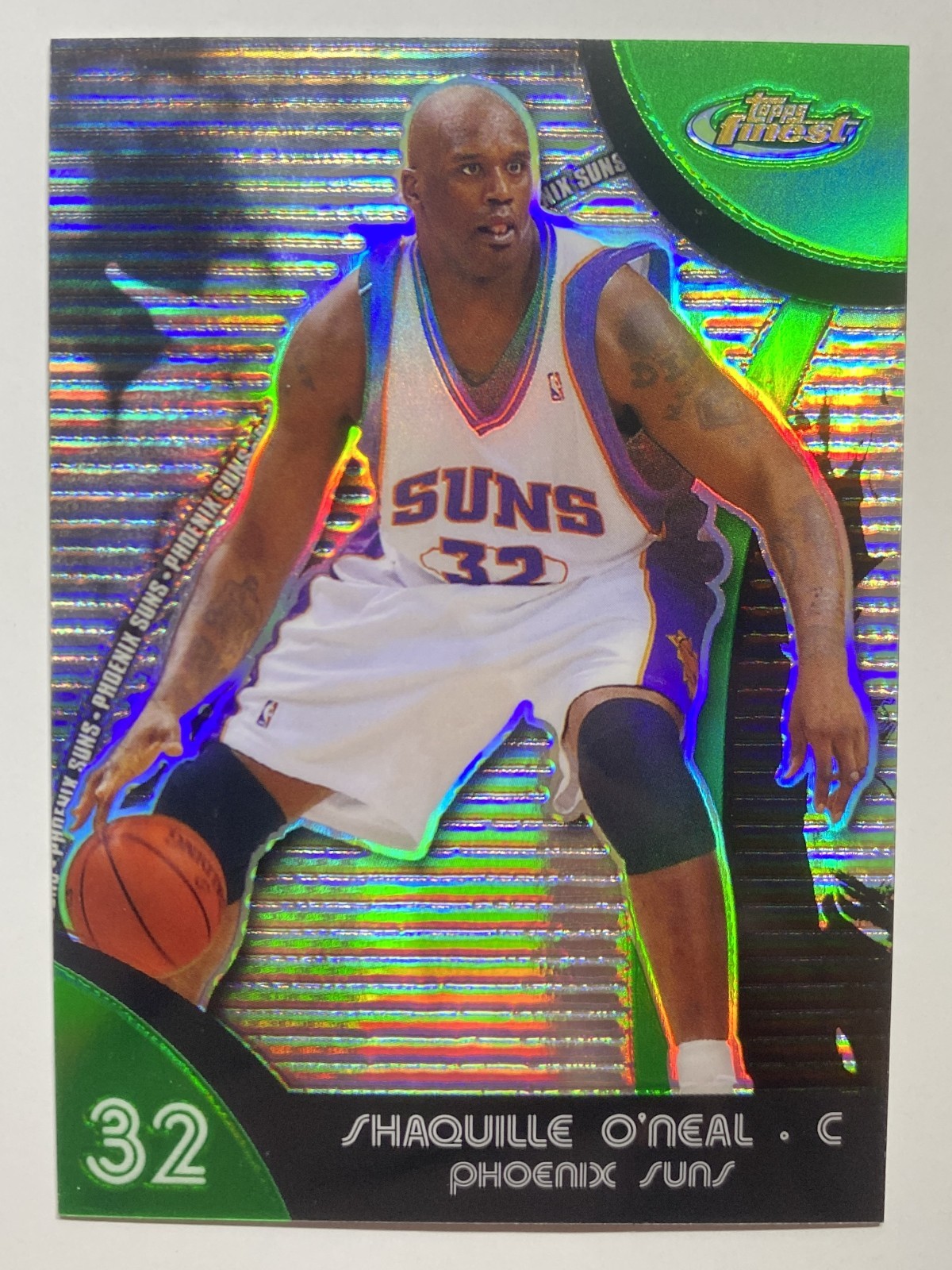 2007 Shaquille O'Neal Topps Finest Green Refractor #32 SUNS - 73/149