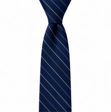 CHRISTIAN DIOR Paris New York Silk Necktie Logo Diagonal Striped Navy Designer