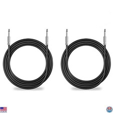 2-Pack 6ft 1/4" Premium Speaker Cables - True 12AWG Audio Patch Cords for DJ/PA