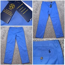 Polo Ralph Lauren Straight Fit Flex Abrasion Twill Pant Boys Size 18 Blue NEW