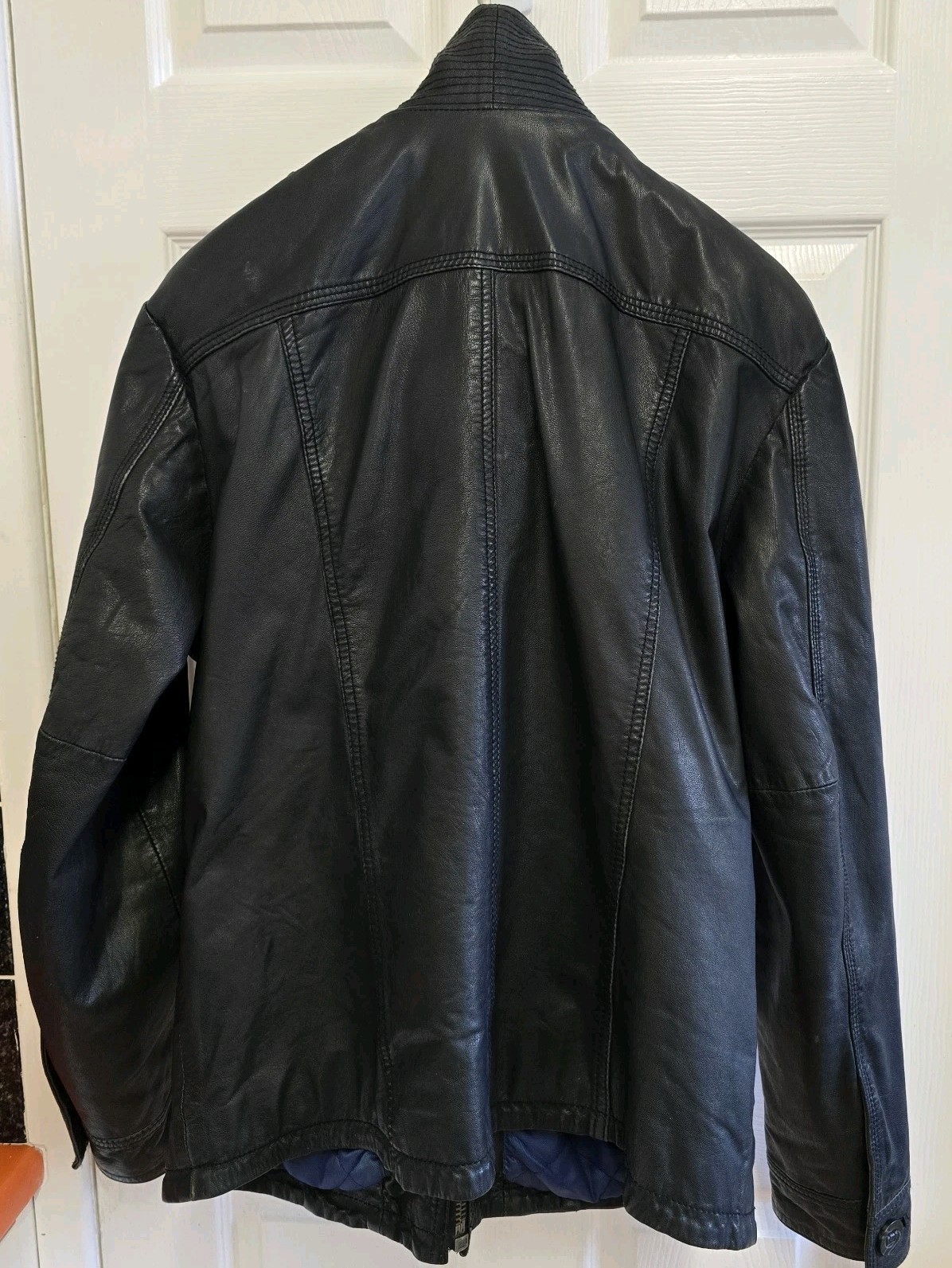 Vintage Japan Design Superdry Brad Leather Black Pocket Zip Jacket LGB Style image 8