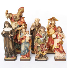 Sammlung 7 Holz Skulpturen Figuren Heiligenfiguren Linde geschnitzt gefasst