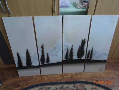 Acrylglasbild  Ruhe  von Natalie Fedrau   4-teiliges Set ( 30x80 cm )