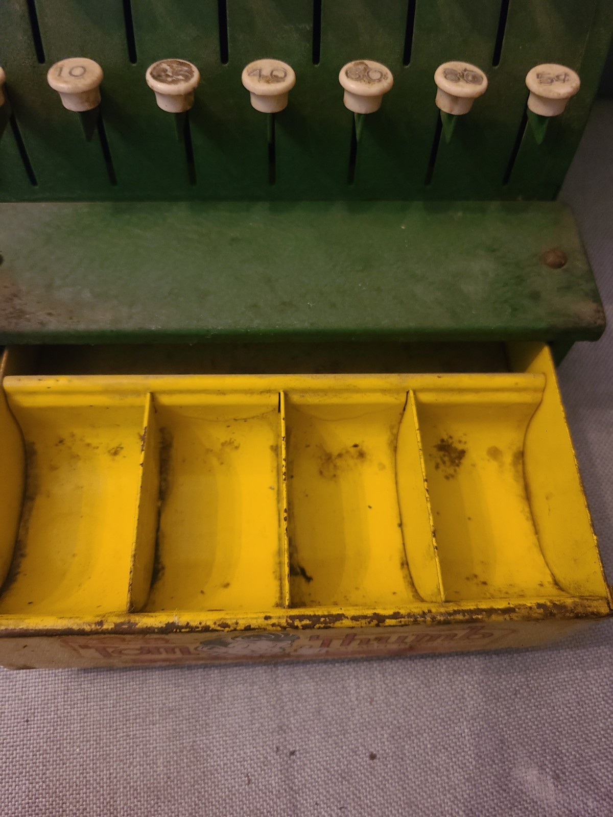 как выглядит Vintage Tom Thumb Toy Cash Register Green Metal 1950s Western Stamping Co USA фото