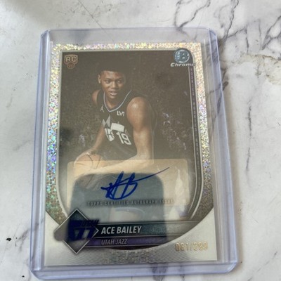 2025-26 Bowman Chrome Ace Bailey Auto /299 Speckle Refractor RC Utah Jazz BCA-AB